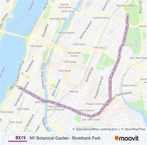 Bx19 schedule - MTA Bus BX9 bus Route Schedule and Stops (Updated) The BX9 bus (Bway-225 St) has 15 stops departing from Broadway/W 262 St and ending at W 225 St/Broadway. ... BX19 - NY Botanical Garden - Riverbank Park. B62 - Downtown Brooklyn - Long Island City. S76 - St. George - Oakwood. Change language. English;